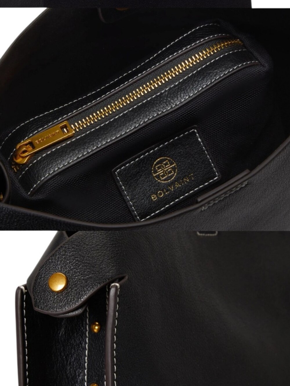 NWT‎ Bolvaint Paris The Delphine Leather Shoulder Bag in Black - Picture 11 of 17